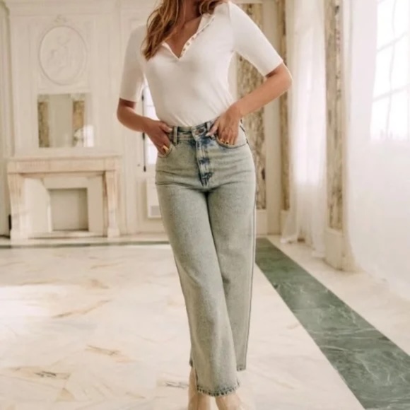 Sezane Theodora T-Shirt Ecru White - Picture 2 of 8